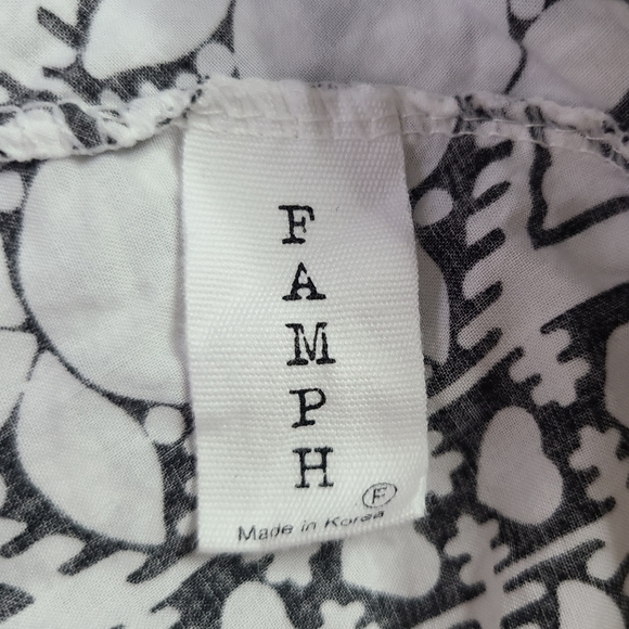 FAMPH White and Black Pattern Off the Shoulder Flowy Summer Dress - Picture 6 of 6
